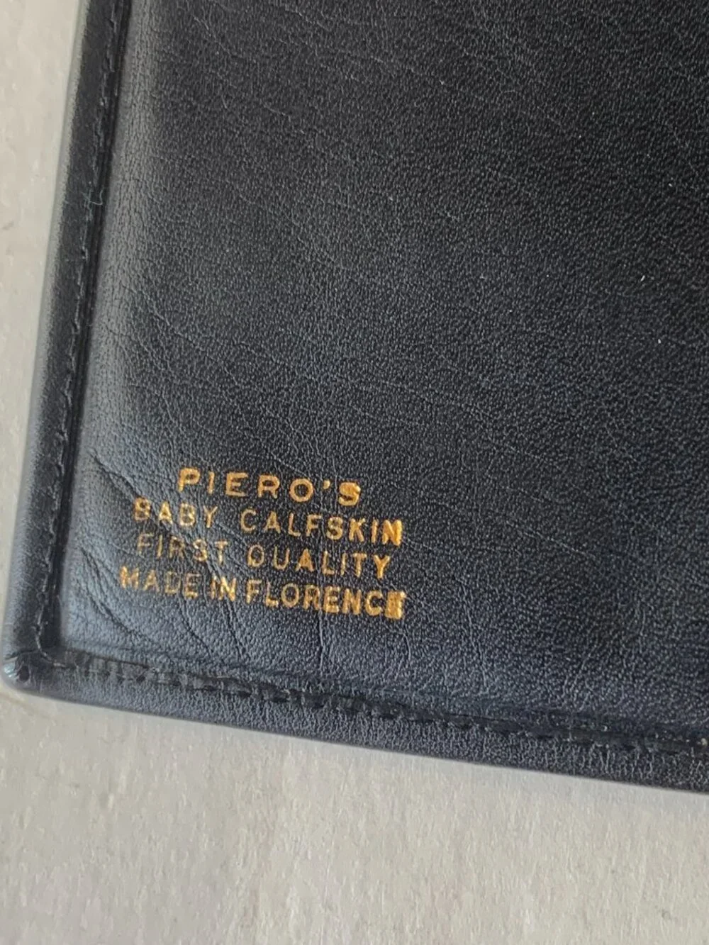 PIERO'S BABY CALFSKIN FIRST QUALITY MENS WALLET  MADE IN FLORENCE ITALY BLACK